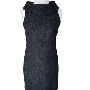 MICHAEL MICHAEL KORS LADIES COWL NECK BLACK SLEEVELESS METALLIC  THREADING EUC 4